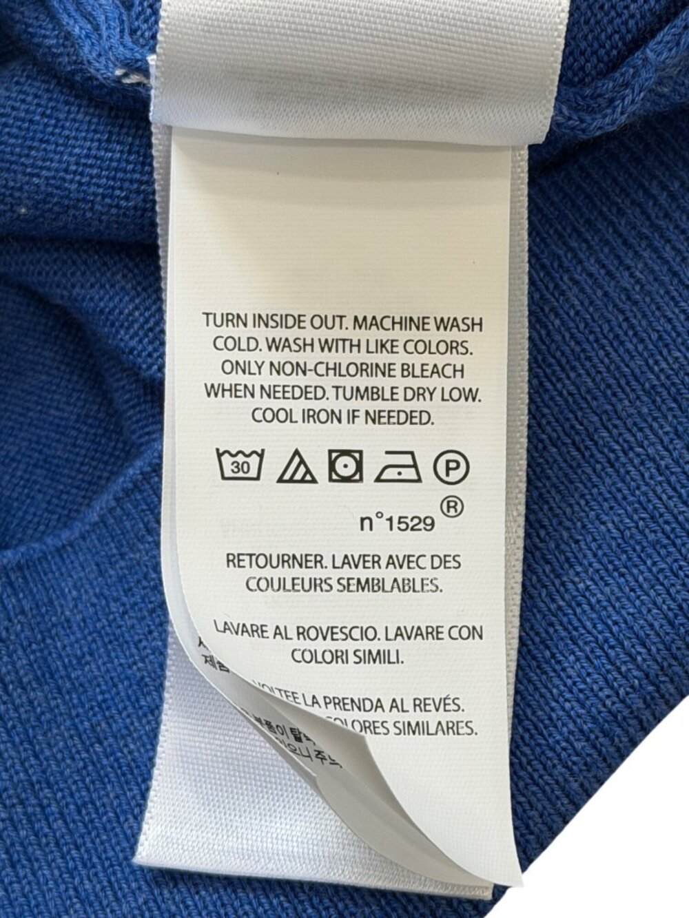Polo Ralph Lauren Mens Size 2XB Pull-Over Sweater Blue Pony V-Neck Pima Cotton - Picture 7 of 7